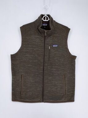 Patagonia Men's Olive Brown Full-Zip Fleece Vest size L